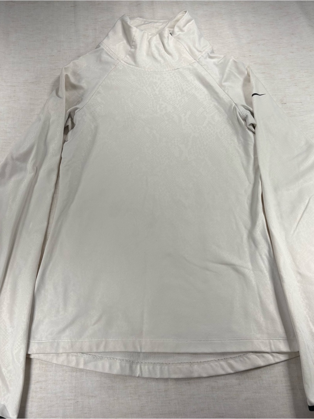 Nike White Long-Sleeve Performance Mock Neck Sweater